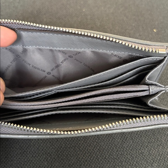 Michael Kors Gray and Brown Logo Wallet- good condition, - Picture 8 of 11